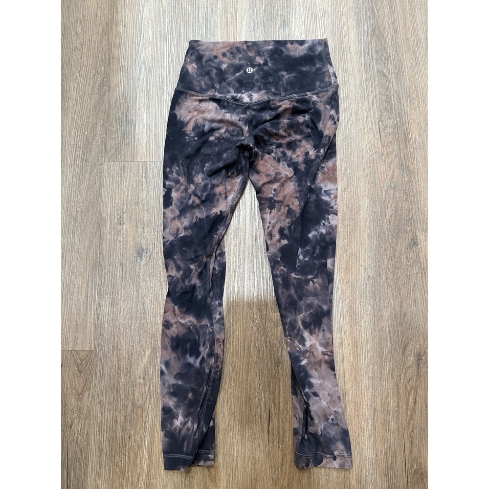 Lululemon Align HR Crop 25" Diamond Dye Graphite Grey Pink Pastel Size 6